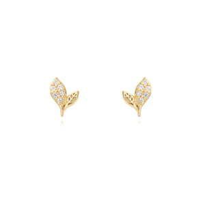 Sterling Silver Mini Leaf Studs