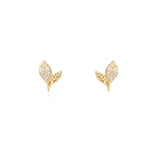 Sterling Silver Mini Leaf Studs