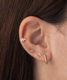 Sterling Silver Mini Leaf Studs