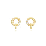 Sterling Silver Mini Circle Studs Gold & Multicolor