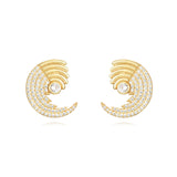 Sterling Silver Wave Studs Multicolor