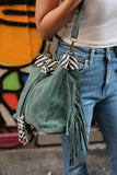 CASSETTE - Bengale Zebra Print Suede Leather Crossbody Bag