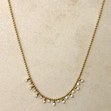 Kitani Ball Chain Necklace w White Zirconias