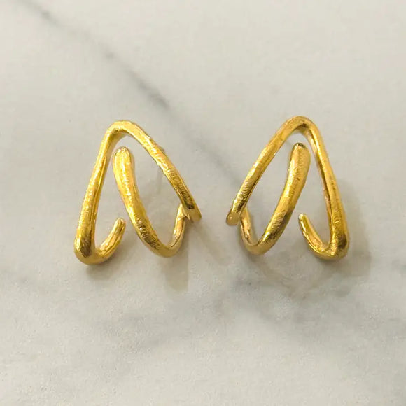 Sian Brushed Gold  Earrings 