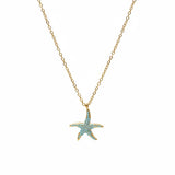 Bohem Starfish Necklace w Mineral Stones