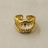 Shark Teeth Adjustable Stainless Steel Ring
