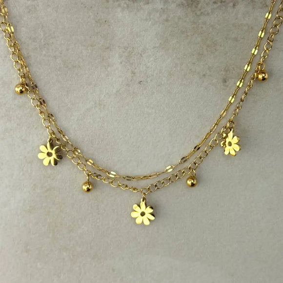 Double Layered Waterproof Floral Anklet