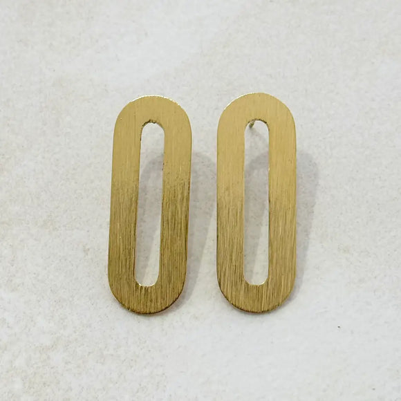 Brushed Gold Geometric Earrings 