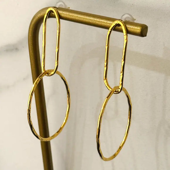 Signe Hammered Gold Earrings 