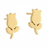 Mini Tulip Stainless Steel Stud Earrings