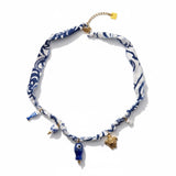 Calvia Bohem Summer Necklace w Fish and Turtle Charms