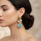 Bee Painting Stainless Steel Dangle Earrings