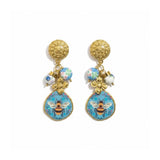 Bee Painting Stainless Steel Dangle Earrings