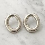 Big Gap Brushed Gold Waterproof Stud Earrings