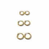 Set of 3 Pairs of Stainless Steel Hoop Earrings