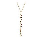 Akasha Long Ball Chain Necklace w Mineral Stones
