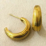 Deren Stainless Steel Hoop Earrings