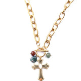 Bohem Cross Necklace w Thick Chain