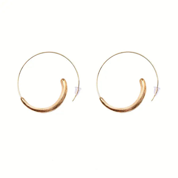 Brushed Gold Snail Earrings 