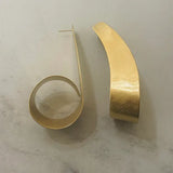 Kalopsia Brushed Gold XL Dangle Earrings 