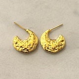 Crater Stainless Steel Hoop Earrings