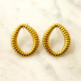 Striped Big Gap Stud Earrings