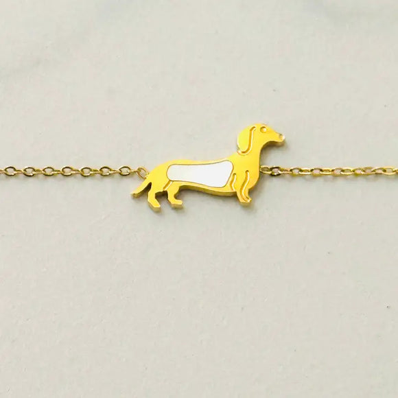 Stainless Steel Dachshund Bracelet 