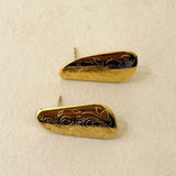 Miura Floral Motiffed Stainless Steel Stud  Earrings