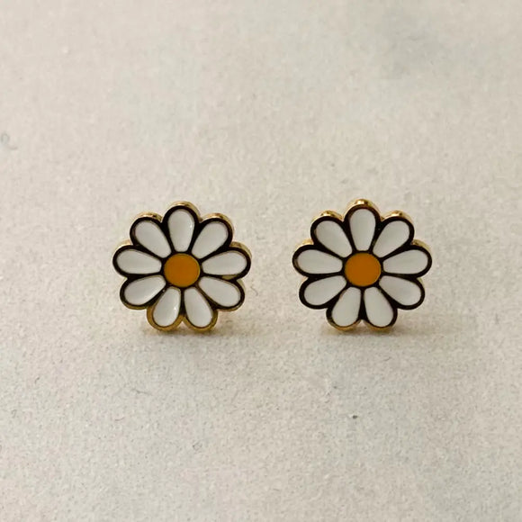 Minimal Daisy Floral Summer Earrings