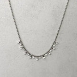 Kitani Ball Chain Necklace w White Zirconias