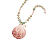 Gava Bohem Shell Charm Necklace w Mineral Stones