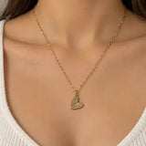 Heart Necklace W Zirconium Stones