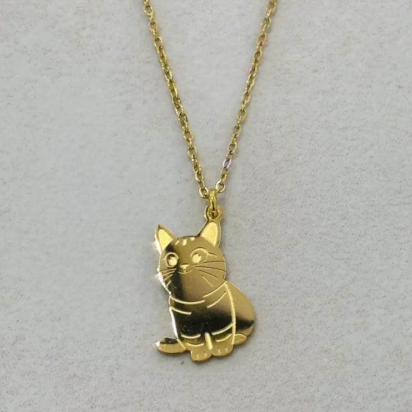 Stainless Steel Cat Necklace