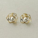 La Rosa Floral Stud Earrings 
