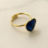 Heart Ring w Parliament Blue Zirconia