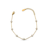 Nosi Stainless Steel Bracelet w Round Zirconias