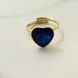 Heart Ring w Parliament Blue Zirconia