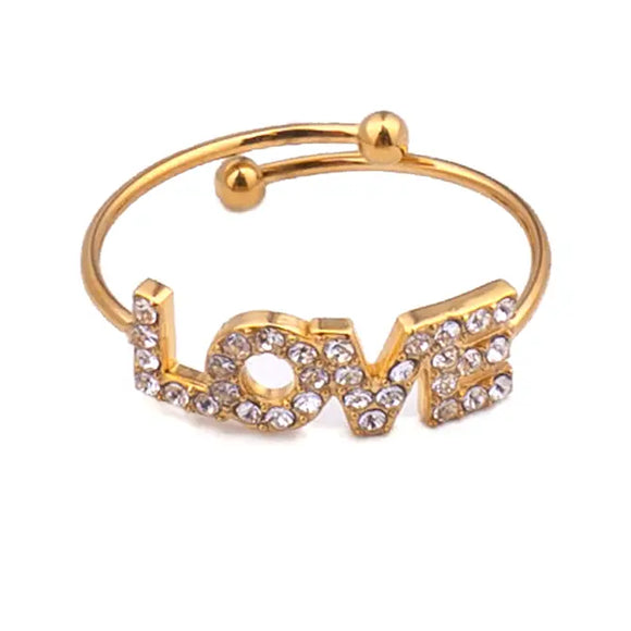 Love Ring w Zirconium Stones
