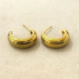 Deren Stainless Steel Hoop Earrings