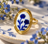 Forget Me Not Flower Adjustable Ring