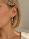 Silvia Pearl Look Hoop Earrings W Zirconium Stones