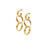 Tricircle Brushed Gold Dangle Earrings