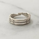 Lene Adjustable Ring w Zirconium Stones
