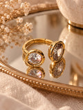 Olivia Adjustable Ring W Zirconium Stones