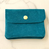 Suede Leather Coin & Card Purse 