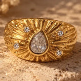 Colbie Adjustable Ring W Zirconium Stones