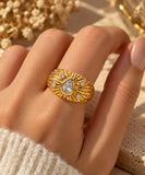 Colbie Adjustable Ring W Zirconium Stones