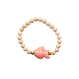 Elastic Ceramic Fish Bracelet w Mineral Stones