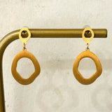 Big Gap Brushed Gold  Earrings