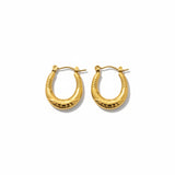Esma Stainless Steel Motiffed Hoop Earrings